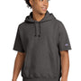 Champion Mens Reverse Weave Short Sleeve Hooded Sweatshirt Hoodie W/ Pouch Pocket - Heather Charcoal Grey