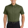 Port Authority Mens Easy Care Wrinkle Resistant Short Sleeve Button Down Shirt w/ Pocket - Clover Green