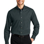 Port Authority Mens Long Sleeve Button Down Shirt w/ Pocket - Classic Navy Blue