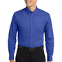 Port Authority Mens Easy Care Wrinkle Resistant Long Sleeve Button Down Shirt w/ Pocket - Royal Blue/Classic Navy Blue