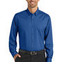 Port Authority Mens SuperPro Wrinkle Resistant Long Sleeve Button Down Shirt w/ Pocket - True Blue