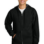 Gildan Mens Softstyle Fleece Full Zip Hooded Sweatshirt Hoodie w/ Pockets - Black
