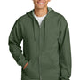 Gildan Mens Softstyle Fleece Full Zip Hooded Sweatshirt Hoodie w/ Pockets - Military Green