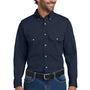 Bulwark Mens EXCEL FR ComforTouch Long Sleeve Button Down Shirt w/ Double Pockets - Navy Blue