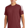 Sport-Tek Mens Moisture Wicking Competitor United Short Sleeve Crewneck T-Shirt - Maroon/White
