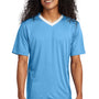 Sport-Tek Mens Moisture Wicking Competitor United Short Sleeve V-Neck T-Shirt - Carolina Blue/White