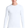 Sport-Tek Mens PosiCharge Compression Long Sleeve Crewneck T-Shirt - White - COMING SOON