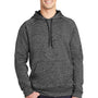 Sport-Tek Mens Electric Heather Moisture Wicking Fleece Hooded Sweatshirt Hoodie w/ Pouch Pocket - Grey Black Electric