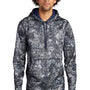 Sport-Tek Mens Sport-Wick Mineral Freeze Moisture Wicking Fleece Hooded Sweatshirt Hoodie w/ Pouch Pocket - True Navy Blue