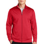 Sport-Tek Mens Sport-Wick Moisture Wicking Fleece Full Zip Sweatshirt w/ Pockets - Deep Red