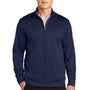 Sport-Tek Mens Sport-Wick Moisture Wicking Fleece Full Zip Sweatshirt w/ Pockets - Navy Blue