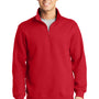 Sport-Tek Mens Shrink Resistant Fleece 1/4 Zip Sweatshirt - True Red