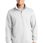 Sport-Tek Mens Shrink Resistant Fleece 1/4 Zip Sweatshirt - White