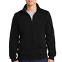 Sport-Tek Mens Shrink Resistant Fleece Full Zip Sweatshirt w/ Pockets - Black