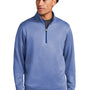 Sport-Tek Mens Heather Sport-Wick Moisture Wicking Fleece 1/4 Zip Sweatshirt - Heather True Royal Blue - Closeout