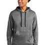 Sport-Tek Mens Heather Sport-Wick Moisture Wicking Fleece Hooded Sweatshirt Hoodie w/ Pouch Pocket - Heather Black