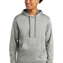 Sport-Tek Mens Heather Sport-Wick Moisture Wicking Fleece Hooded Sweatshirt Hoodie w/ Pouch Pocket - Heather Dark Silver Grey