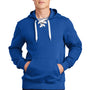 Sport-Tek Mens Lace Up Fleece Hooded Sweatshirt Hoodie w/ Pouch Pocket - True Royal Blue
