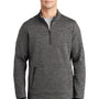 Sport-Tek Mens Triumph Fleece 1/4 Zip Sweatshirt w/ Pouch Pocket - Heather Dark Grey