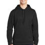 Sport-Tek Mens Repel Moisture Wicking Hooded Sweatshirt Hoodie w/ Pouch Pocket - Black