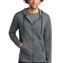 Sport-Tek Mens Moisture Wicking Fleece Full Zip Hooded Sweatshirt Hoodie w/ Pockets - Heather Dark Grey
