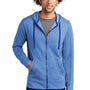 Sport-Tek Mens Moisture Wicking Fleece Full Zip Hooded Sweatshirt Hoodie w/ Pockets - Heather True Royal Blue