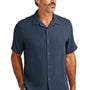 Tommy Bahama Mens Tropic Isles Short Sleeve Button Down Shirt - Navy Blue