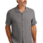 Tommy Bahama Mens Tropic Isles Short Sleeve Button Down Shirt - Shadow Grey