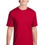 Sport-Tek Mens RacerMesh Moisture Wicking Short Sleeve Crewneck T-Shirt - Deep Red
