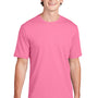 Sport-Tek Mens RacerMesh Moisture Wicking Short Sleeve Crewneck T-Shirt - Bright Pink - Closeout