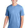 Sport-Tek Mens RacerMesh Moisture Wicking Short Sleeve Crewneck T-Shirt - Heather True Royal Blue