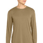 Sport-Tek Mens Competitor Moisture Wicking Long Sleeve Crewneck T-Shirt - Coyote Brown