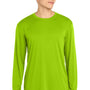 Sport-Tek Mens Competitor Moisture Wicking Long Sleeve Crewneck T-Shirt - Lime Shock Green