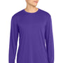 Sport-Tek Mens Competitor Moisture Wicking Long Sleeve Crewneck T-Shirt - Purple