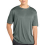 Sport-Tek Mens Competitor Moisture Wicking Short Sleeve Crewneck T-Shirt - Heather Concrete Grey