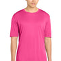 Sport-Tek Mens Competitor Moisture Wicking Short Sleeve Crewneck T-Shirt - Neon Pink