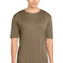Sport-Tek Mens Competitor Moisture Wicking Short Sleeve Crewneck T-Shirt - Woodland Brown