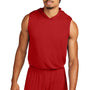 Sport-Tek Mens Moisture Wicking Competitor Hooded Tank Top Hoodie - Deep Red