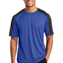 Sport-Tek Mens Competitor Moisture Wicking Short Sleeve Crewneck T-Shirt - True Royal Blue/Black - Closeout