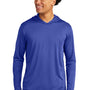 Sport-Tek Mens Competitor Moisture Wicking Long Sleeve Hooded T-Shirt Hoodie - Royal Blue - Closeout