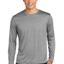Sport-Tek Mens Contender Heather Moisture Wicking Long Sleeve Crewneck T-Shirt - Heather Vintage Grey