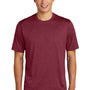Sport-Tek Mens Contender Heather Moisture Wicking Short Sleeve Crewneck T-Shirt - Heather Cardinal Red - Closeout