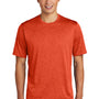 Sport-Tek Mens Contender Heather Moisture Wicking Short Sleeve Crewneck T-Shirt - Heather Deep Orange