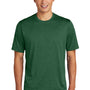 Sport-Tek Mens Contender Heather Moisture Wicking Short Sleeve Crewneck T-Shirt - Heather Forest Green