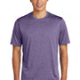 Sport-Tek Mens Contender Heather Moisture Wicking Short Sleeve Crewneck T-Shirt - Heather Purple