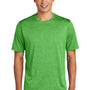 Sport-Tek Mens Contender Heather Moisture Wicking Short Sleeve Crewneck T-Shirt - Heather Turf Green