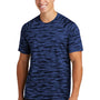 Sport-Tek Mens Drift Camo Moisture Wicking Short Sleeve Crewneck T-Shirt - Royal Blue - Closeout