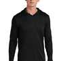 Sport-Tek Mens Posi-UV Pro Moisture Wicking Long Sleeve Hooded T-Shirt Hoodie - Black
