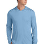 Sport-Tek Mens Posi-UV Pro Moisture Wicking Long Sleeve Hooded T-Shirt Hoodie - Light Blue