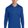 Sport-Tek Mens Posi-UV Pro Moisture Wicking Long Sleeve Hooded T-Shirt Hoodie - True Royal Blue